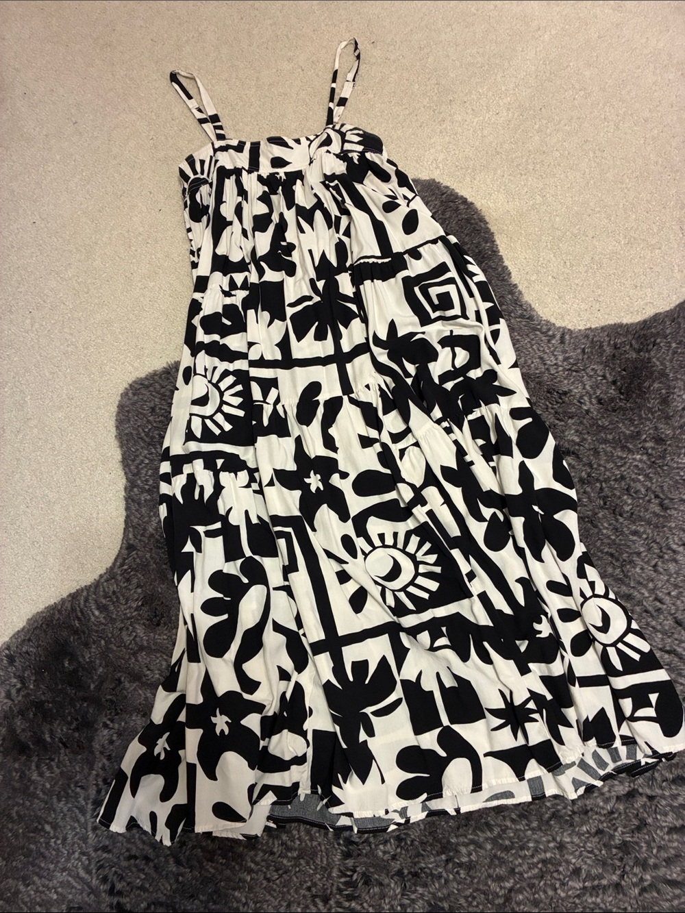 Abel The Label Black & White Printed Dress
